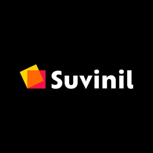 Logo da suvinil com 2 quadrados coloridos ao lado da palavra suvinil